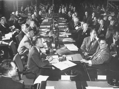 An Overall View of the Industry and Labor Conference Stretched Canvas Print