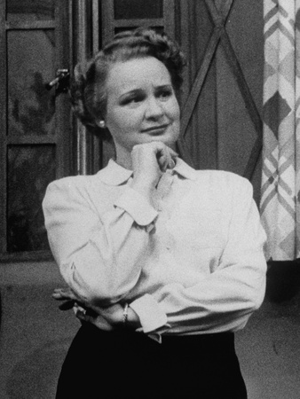 Actress Shirley Booth Acting in a Scene from the Play, "Goodbye, My Fancy" Stretched Canvas Print
