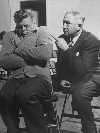 Dr. Franz Polgar Hypnotising Student George Shallcross, Making Him Think He's Cold Stretched Canvas Print