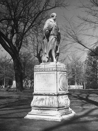 Unidentified Monument at Colonial Restoration Stretched Canvas Print