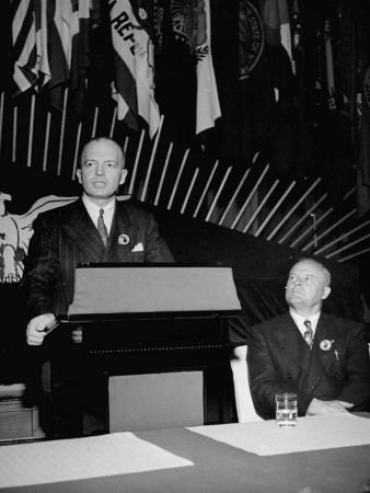 Harold E. Stassen Speaking at the Governor Conference Stretched Canvas Print