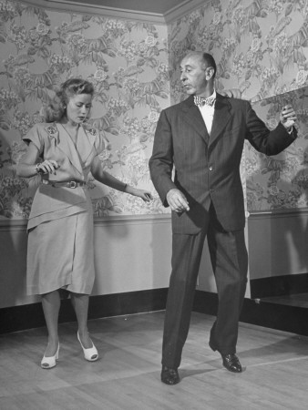 Instructor Arthur Murray Demonstrating Dance to Class of Teachers for His Franchised Dance Studios Stretched Canvas Print