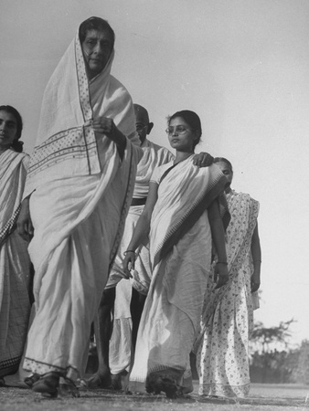 Hindu Leader Mohandas Gandhi with His Hand Stretched Canvas Print