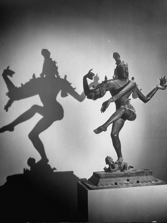 Sculpture of Dancing Hindu Deity Shiva Stretched Canvas Print