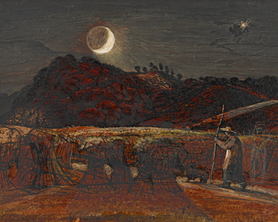 Cornfield by Moonlight Stretched Canvas Print