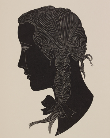 Engraving of a girl's head Stretched Canvas Print