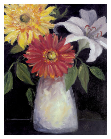 Flowers on Black II Print Flowers on Black II Print
