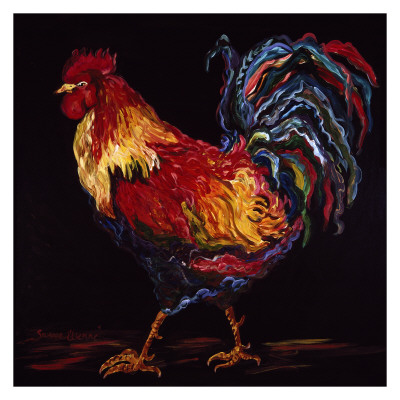 Red and Gold Rooster Print Red and Gold Rooster Print