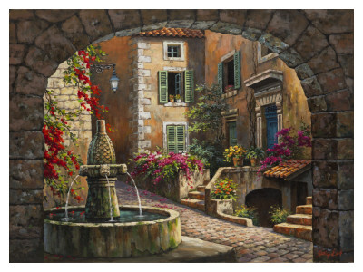 Fountain de Village Print Fountain de Village Print