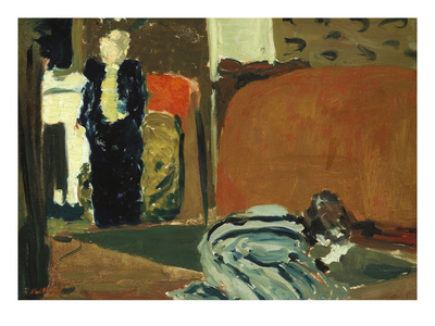 Woman Looking under the Bed; Femme Regardant Sous Un Lit