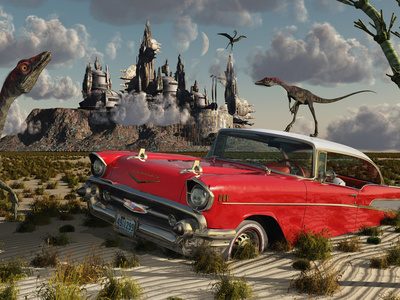 Artist's Concept Illustrating the Possibility of Different Dimensions Through Time Travel Stretched Canvas Print
