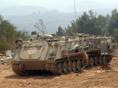 A M113 Armored Personnel Carrier of the Israel Defense Forces Stretched Canvas Print
