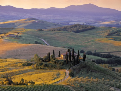 Val d'Orcia Stretched Canvas Print