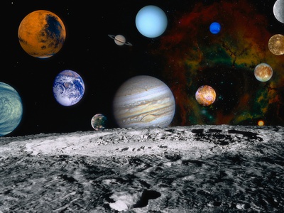 Planets of the Solar System Stretched Canvas Print