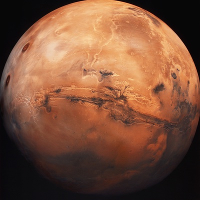 Valles Marineris Hemisphere of Mars Stretched Canvas Print