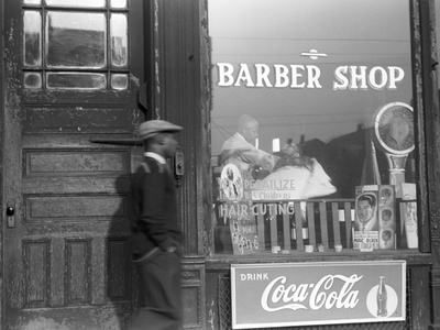 Chicago: Barber Shop, 1941 Stretched Canvas Print
