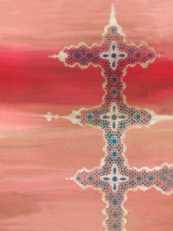 Pink and Blue Stretched Canvas Print
