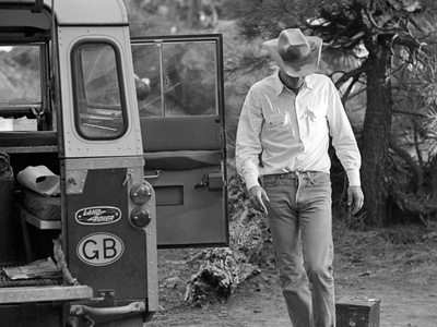 Actor Steve McQueen on a Camping Trip in the Sierra Madre Mountains, California, May 1963. Stretched Canvas Print