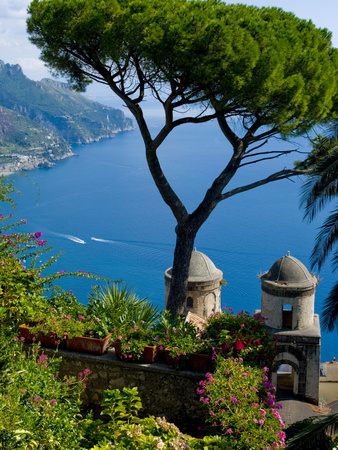 Rufolo View, Ravello, Amalfi Coast, UNESCO World Heritage Site, Campania, Italy, Europe Stretched Canvas Print