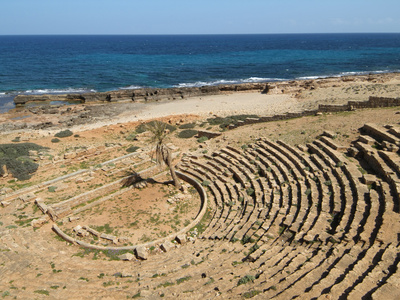 Greek Theatre, Apollonia, Greek and Roman Ruins, Libya Stretched Canvas Print