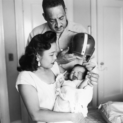 Thurgood and Cecelie Marshall, Welcome their First Son, Thurgood Jr. into the World, 1956 Stretched Canvas Print