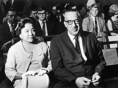 Cecelie and Thurgood Marshall Await Outcome at Senate Judiciary Committee Hearings, 1967 Stretched Canvas Print