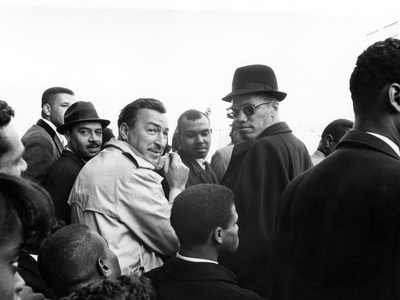 Malcolm X, Adam Clayton Powell Stretched Canvas Print