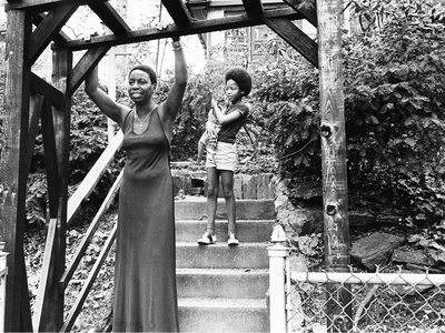 Nina Simone and daughter - 1971 Stretched Canvas Print