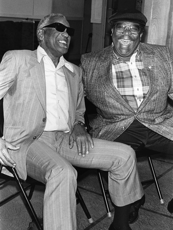 Ray Charles, B.B. King - 1990 Stretched Canvas Print