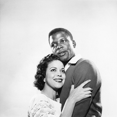 Sidney Poitier and Hilda Simms Stretched Canvas Print