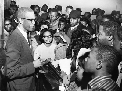 Malcolm X - 1968 Stretched Canvas Print