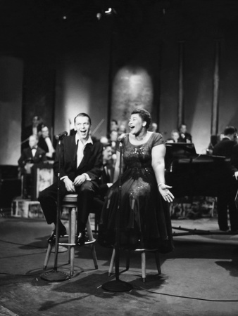 Ella Fitzgerald and Frank Sinatra - 1958 Stretched Canvas Print