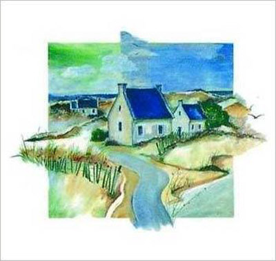 Blue Roofs Print Blue Roofs Print