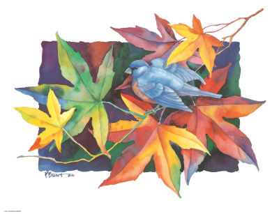 Autumn Bluebird Print Autumn Bluebird Print