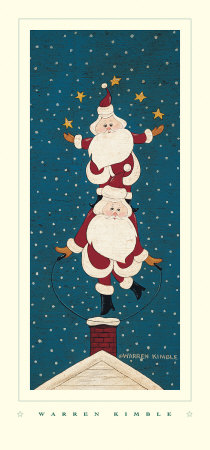 Juggling Santas Print Juggling Santas Print