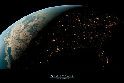 Nightfall Sunset in the Rockies Print Nightfall Sunset in the Rockies Print