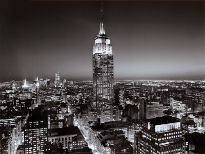 New York New York Empire State Building Print zoom view in room