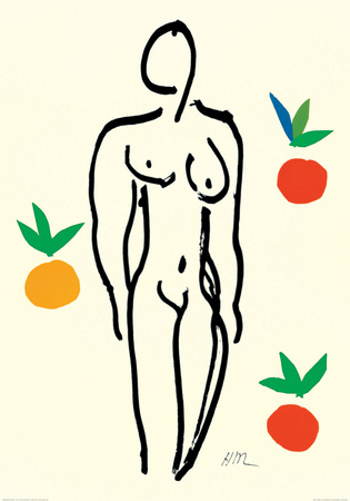 Nude with Oranges Print Nude with Oranges Print