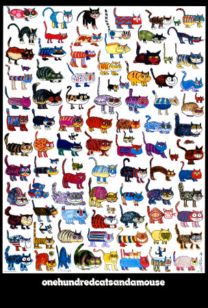  100 Cats and a Mouse Print. zoom. view in room