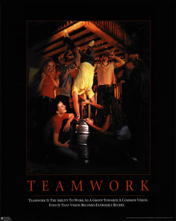 Team Work - Kegstand Poster Team Work - Kegstand Poster