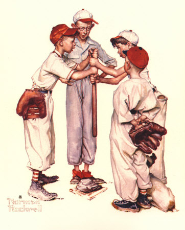 Norman Rockwell - Sporting Boys Poster Card Norman Rockwell - Sporting Boys Poster Card