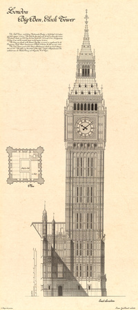 Big Ben Clock Tower Print Big Ben Clock Tower Print