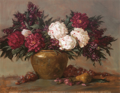 Peonies and Stock Print Peonies and Stock Print