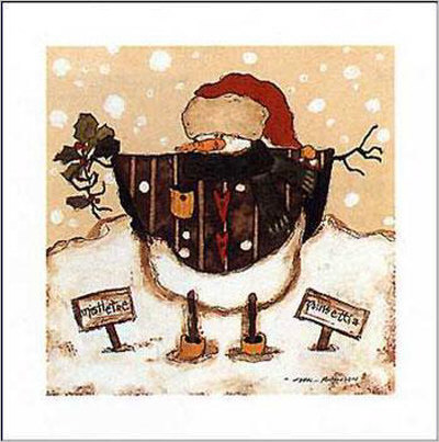 Mistletoe Snowman Print Mistletoe Snowman Print