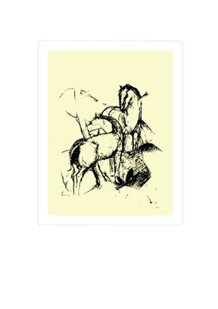 Zwei Pferde, c.1911 Serigraph Zwei Pferde, c.1911 Serigraph