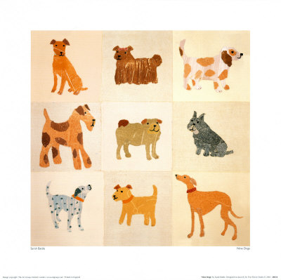 Nine Dogs Print by Sarah