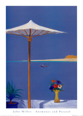 Anemones and Parasol Print Anemones and Parasol Print