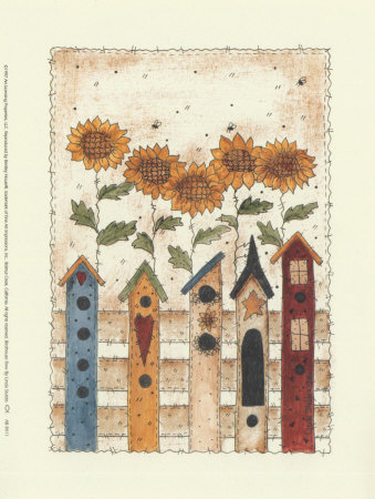 Birdhouse Row Print Birdhouse Row Print