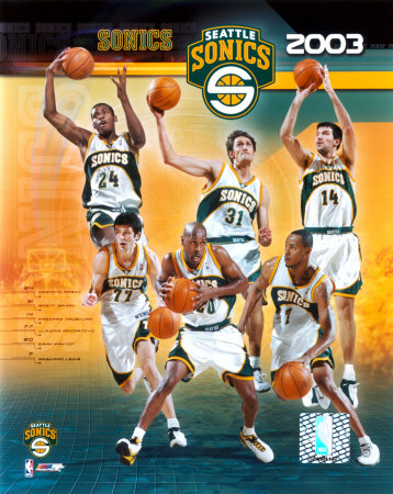 2002 - 03 Seattle Sonics - Composite Photograph 2002 - 03 Seattle Sonics - Composite Photograph