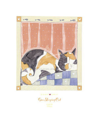 One Sleeping Cat Print One Sleeping Cat Print